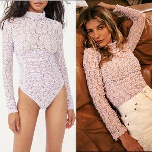 NWT Intimately Free People Day N Night Lace Bodysuit Orchid Ice M